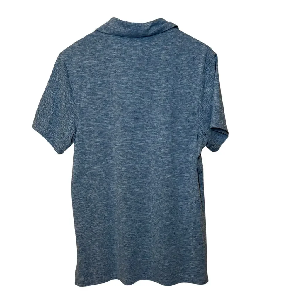 J. Crew Performance Polo Short Sleeve Golf Resort Preppy Heather Blue Men Medium